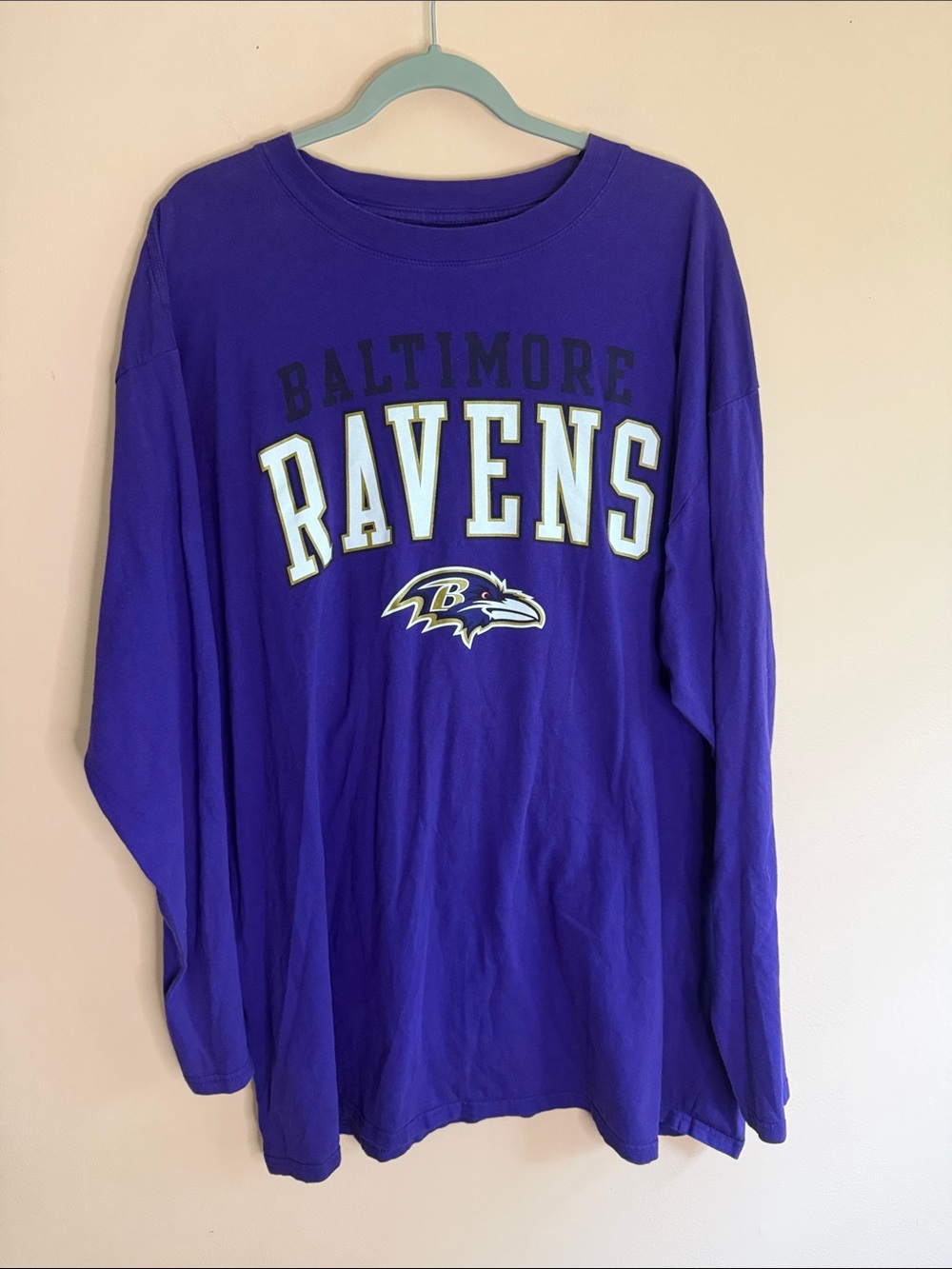 Baltimore Ravens Purple Long-Sleeve Tee 100% cotton